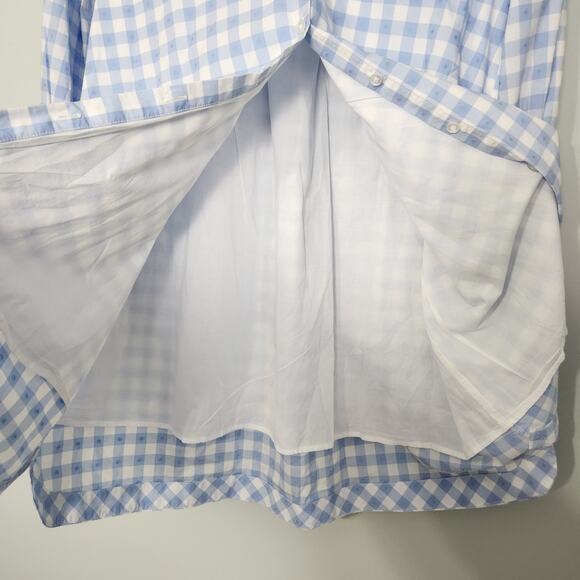 Hill House Colette Blue Jacquard Check Ruffle Long Sleeve Mini Dress, XS - Picture 7 of 14